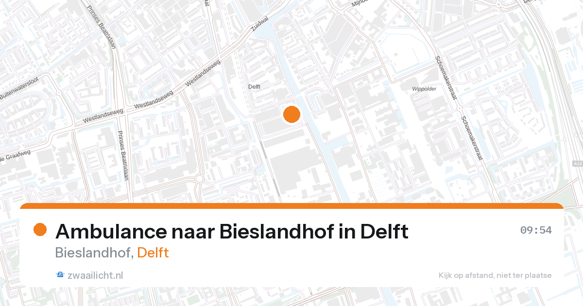 Ambulance naar Bieslandhof in Delft — 28 aug 2026