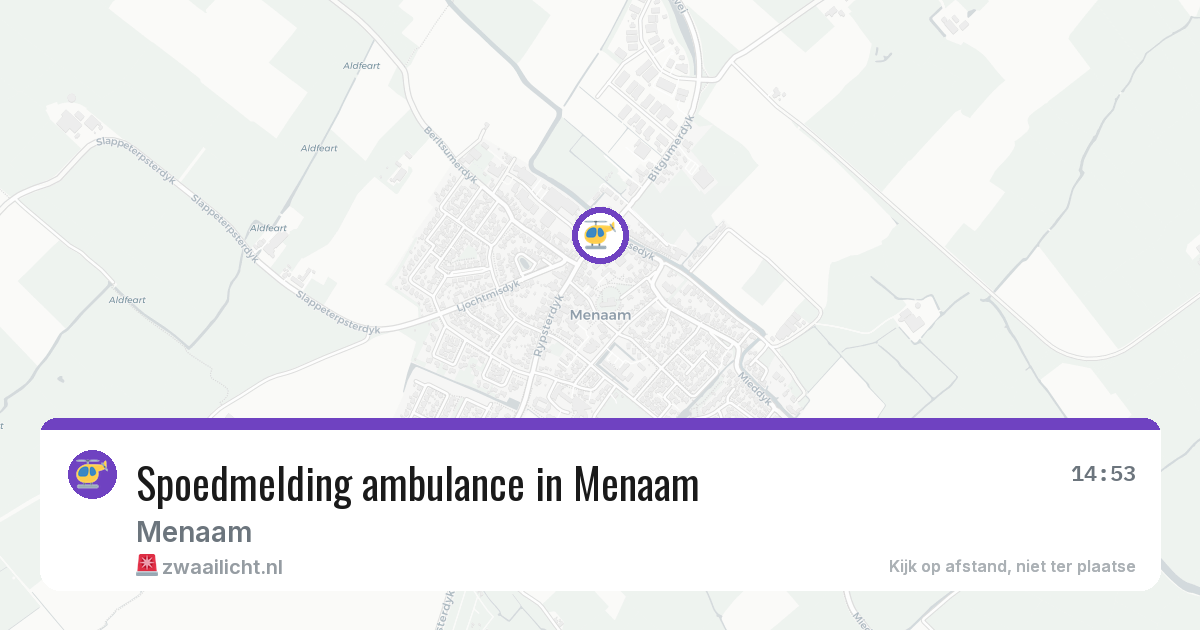 Spoedmelding ambulance in Menaam — 1 apr 2026