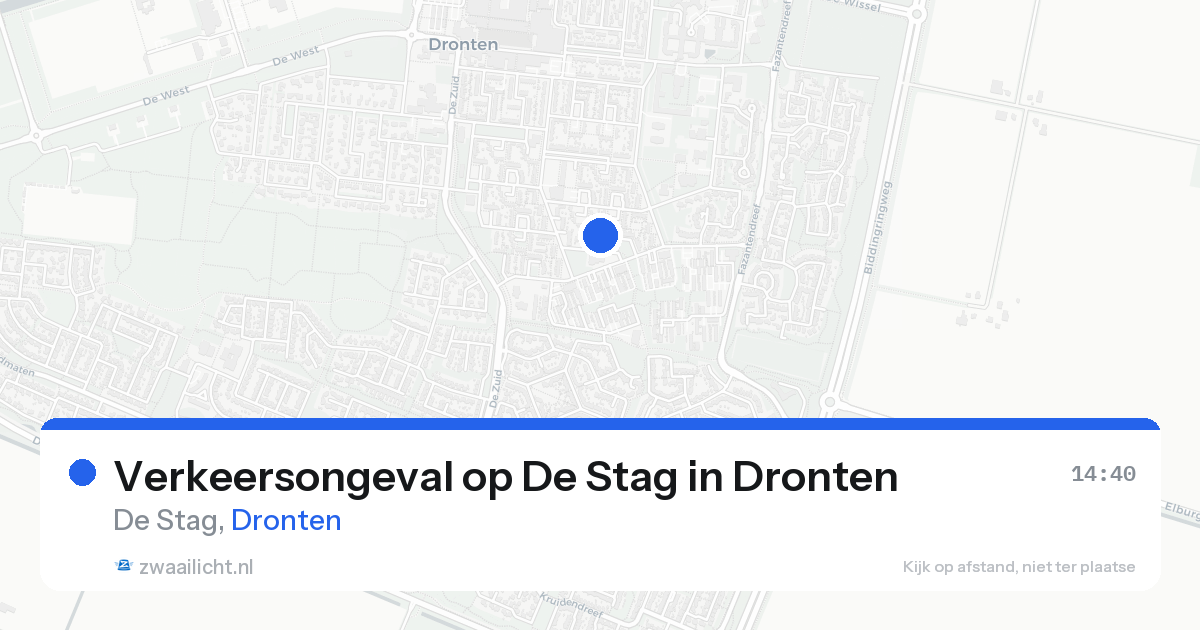 Verkeersongeval op De Stag in Dronten — 20 aug 2026