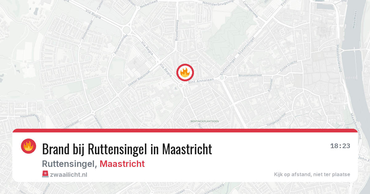 Brand bij Ruttensingel in Maastricht — 20 jun 2026