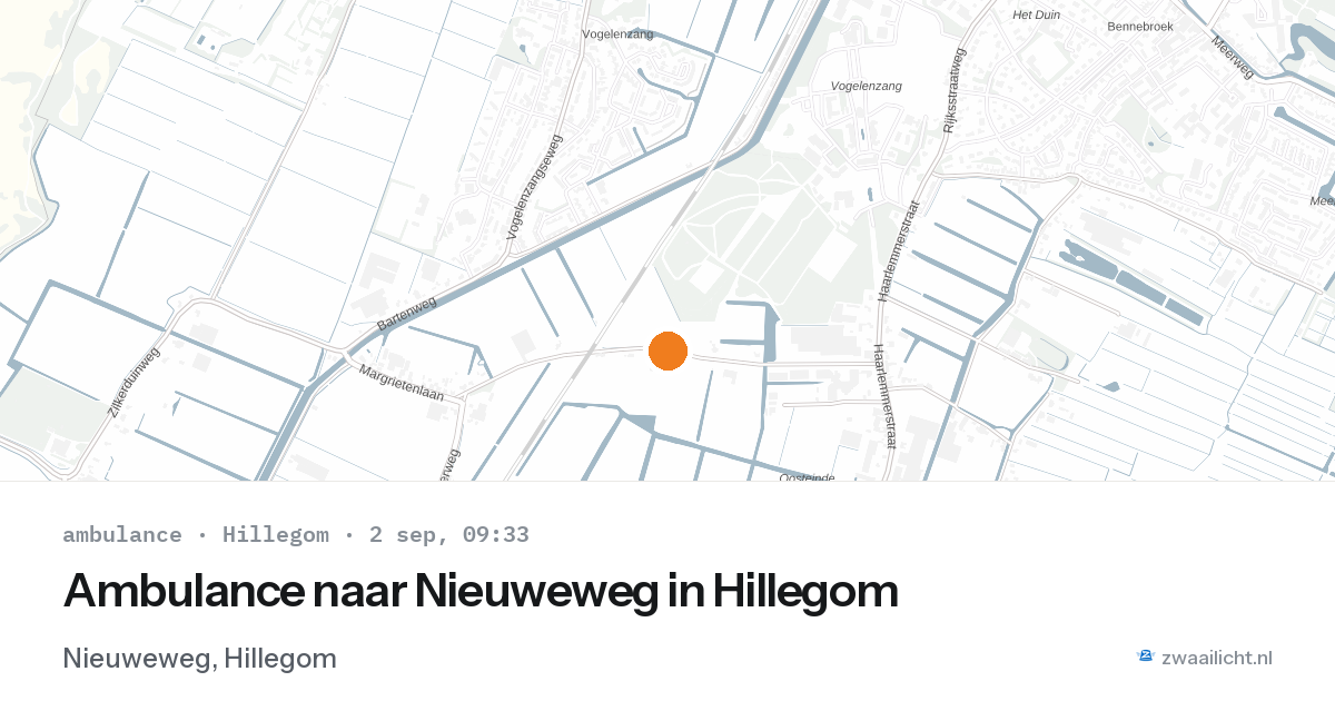 Ambulance naar Nieuweweg in Hillegom — 2 sep 2026