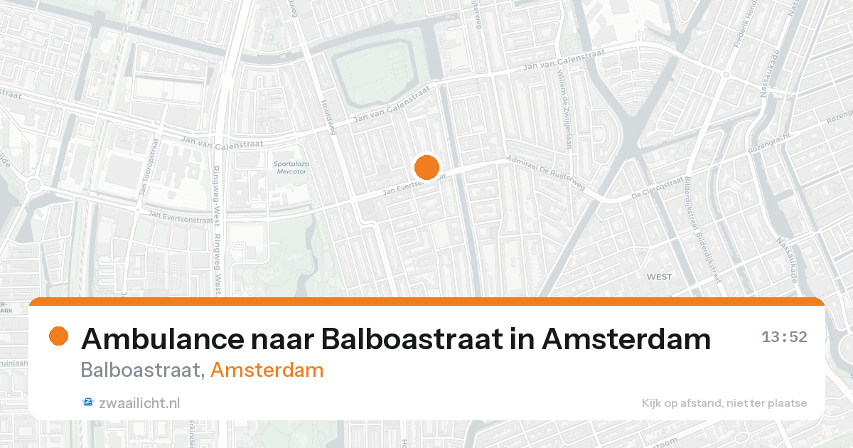Ambulance naar Balboastraat in Amsterdam — 19 aug 2026