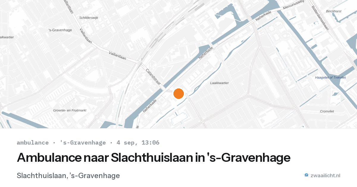 Ambulance naar Slachthuislaan in 's-Gravenhage — 4 sep 2026