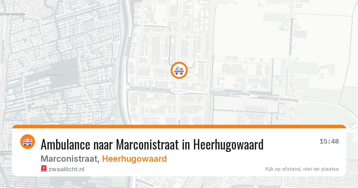 Ambulance naar Marconistraat in Heerhugowaard — 29 mrt 2026