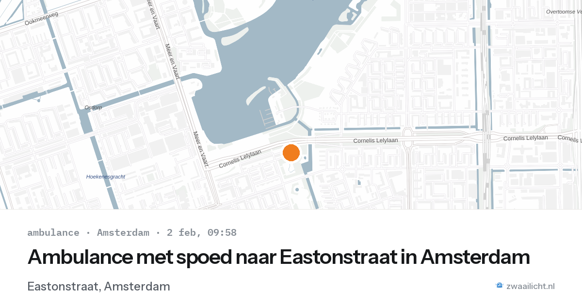 Ambulance met spoed naar Eastonstraat in Amsterdam — 2 feb 2026