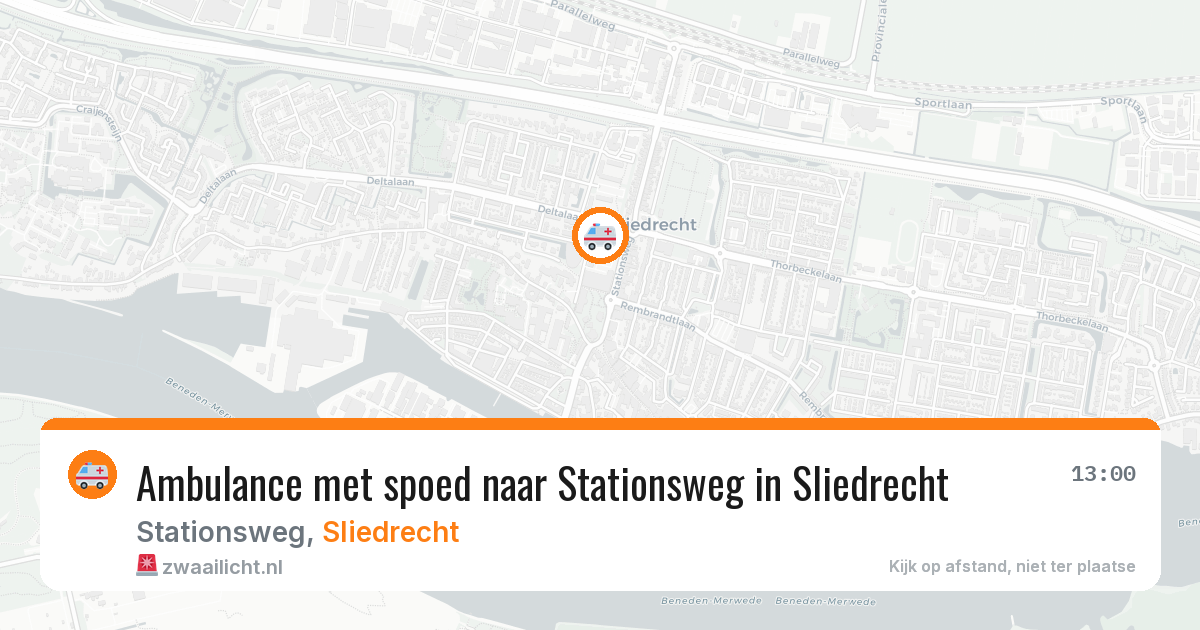 Ambulance met spoed naar Stationsweg in Sliedrecht — 31 mei 2026