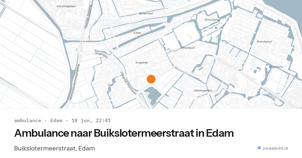 Ambulance naar Buikslotermeerstraat in Edam — 18 jun 2026