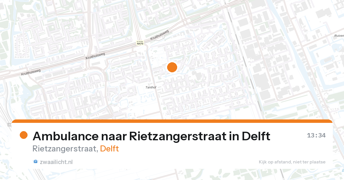 Ambulance naar Rietzangerstraat in Delft — 27 aug 2026