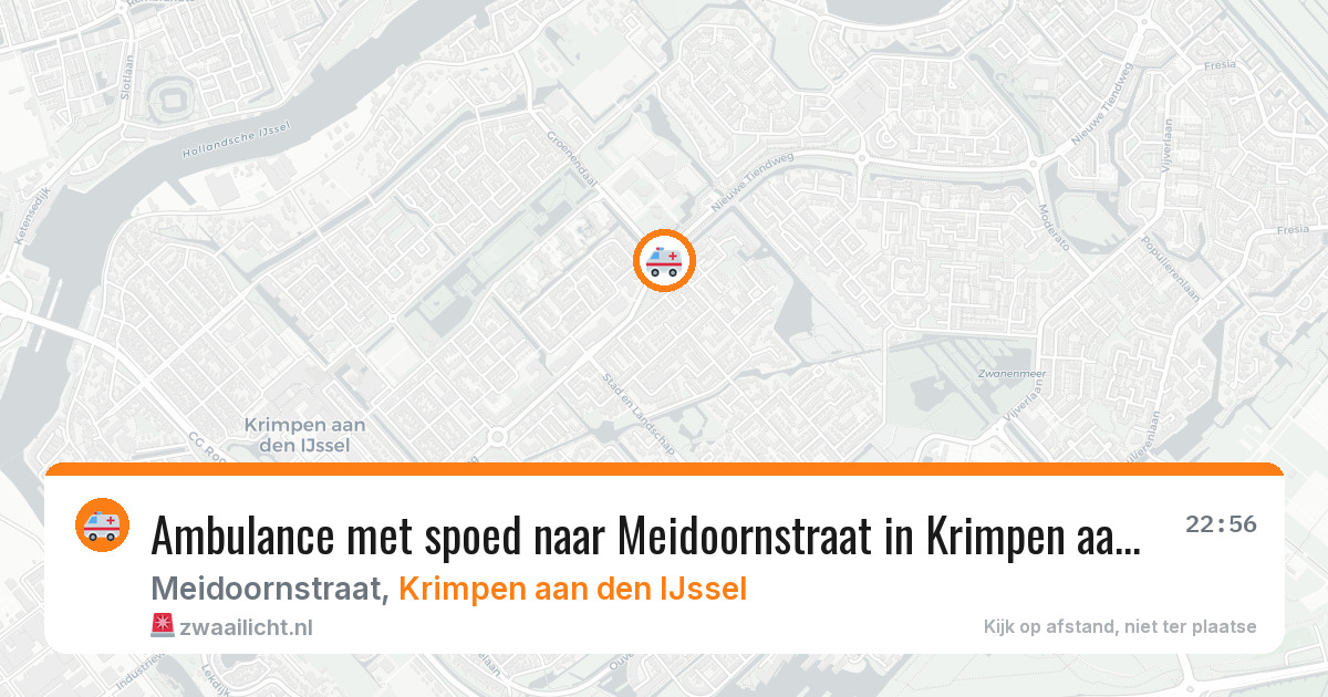 Ambulance met spoed naar Meidoornstraat in Krimpen aan den IJssel — 24 jun 2026
