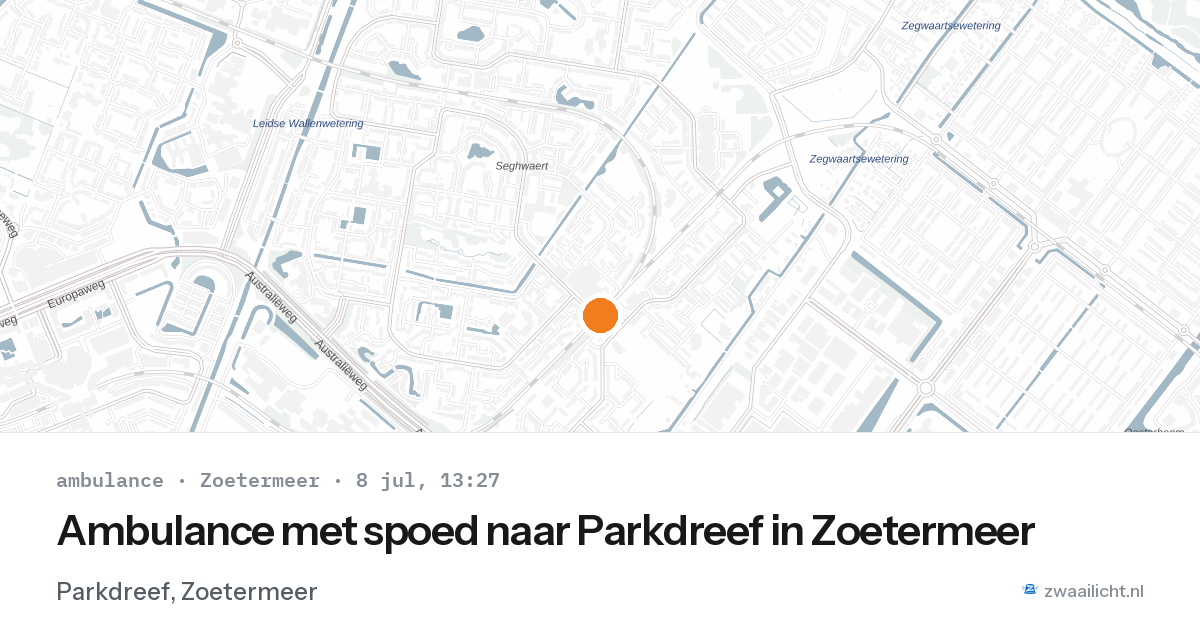Ambulance met spoed naar Parkdreef in Zoetermeer — 8 jul 2026
