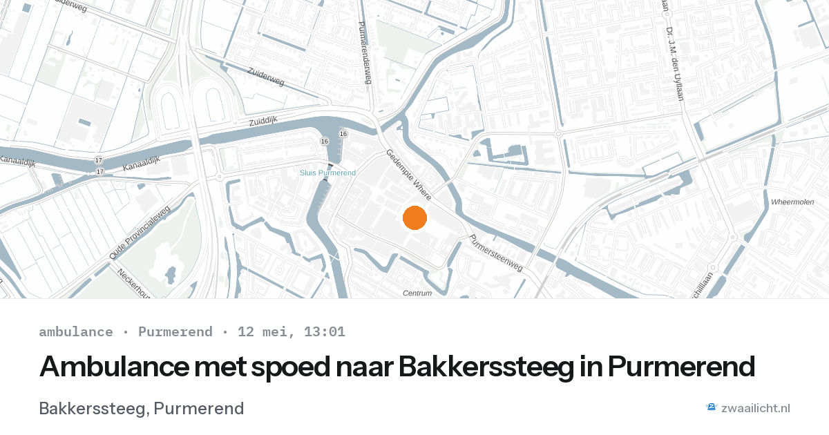 Ambulance met spoed naar Bakkerssteeg in Purmerend — 12 mei 2026