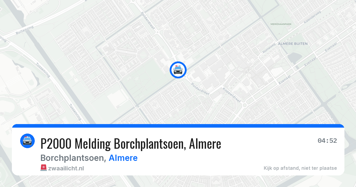 P2000 Melding Borchplantsoen, Almere — 27 mei 2026