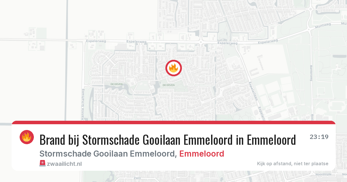 Brand bij Stormschade Gooilaan Emmeloord in Emmeloord — 28 jun 2026