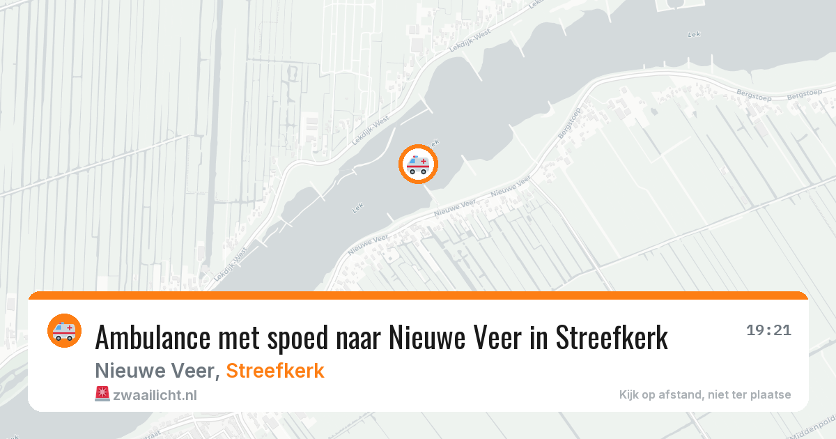 Ambulance met spoed naar Nieuwe Veer in Streefkerk — 9 jul 2026