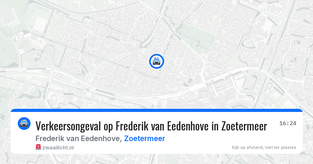 Verkeersongeval op Frederik van Eedenhove in Zoetermeer — 12 aug 2026