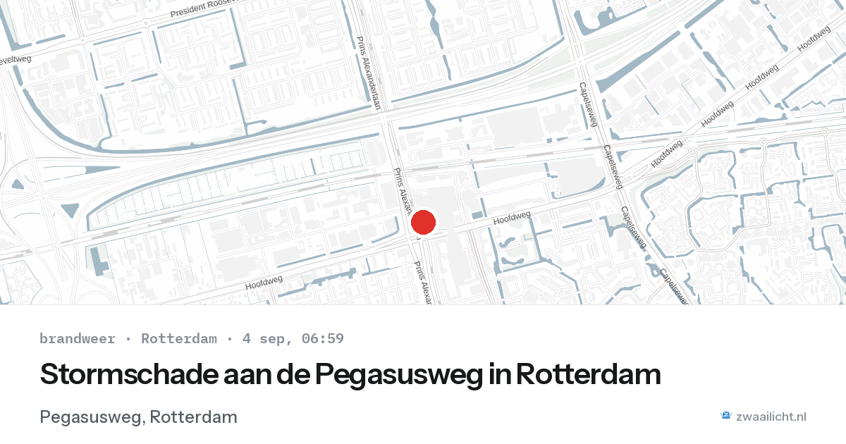 Stormschade aan de Pegasusweg in Rotterdam — 4 sep 2026