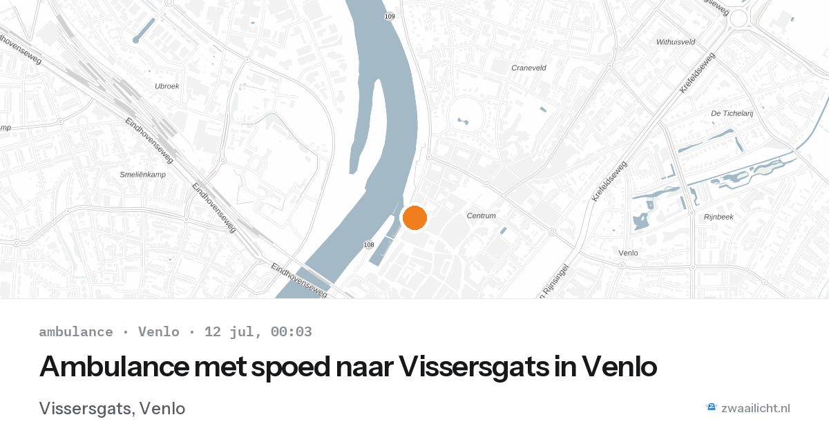 Ambulance met spoed naar Vissersgats in Venlo — 11 jul 2026