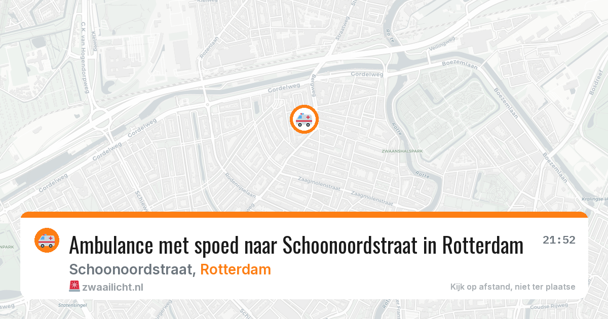 Ambulance met spoed naar Schoonoordstraat in Rotterdam — 7 apr 2026