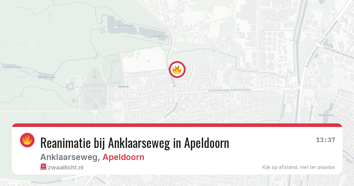 Reanimatie bij Anklaarseweg in Apeldoorn — 9 aug 2026