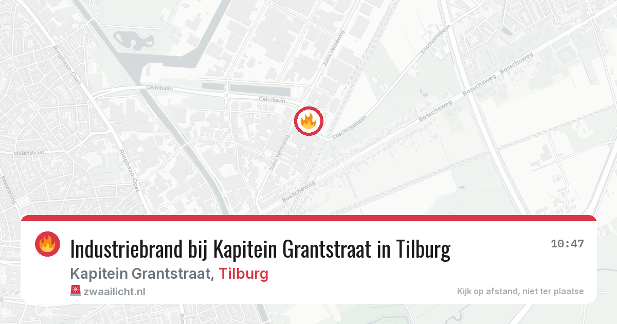 Industriebrand bij Kapitein Grantstraat in Tilburg — 30 mrt 2026