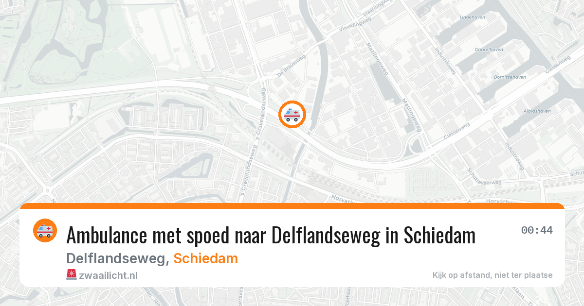Ambulance met spoed naar Delflandseweg in Schiedam — 13 apr 2026