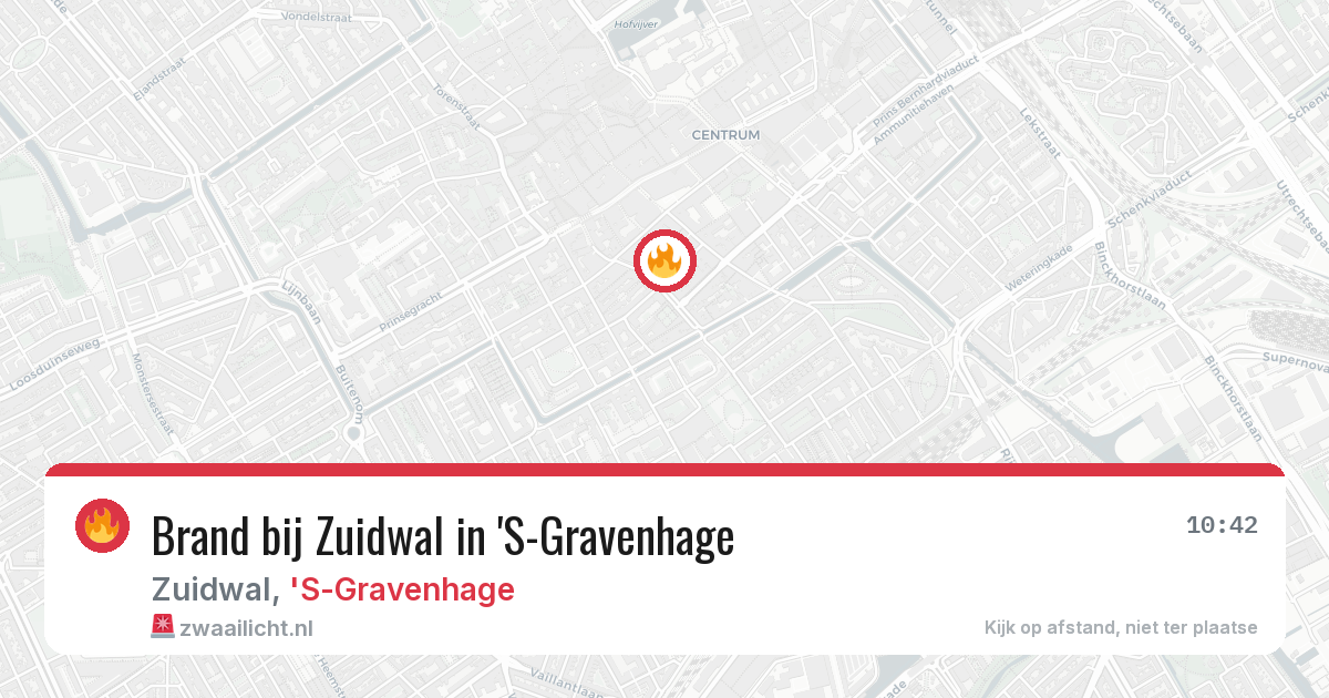 Brand bij Zuidwal in 'S-Gravenhage — 10 jul 2026