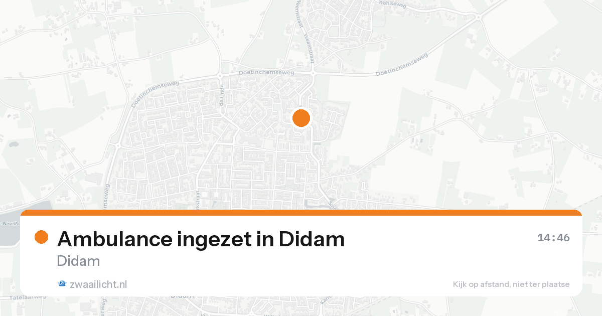 Ambulance ingezet in Didam — 15 aug 2026