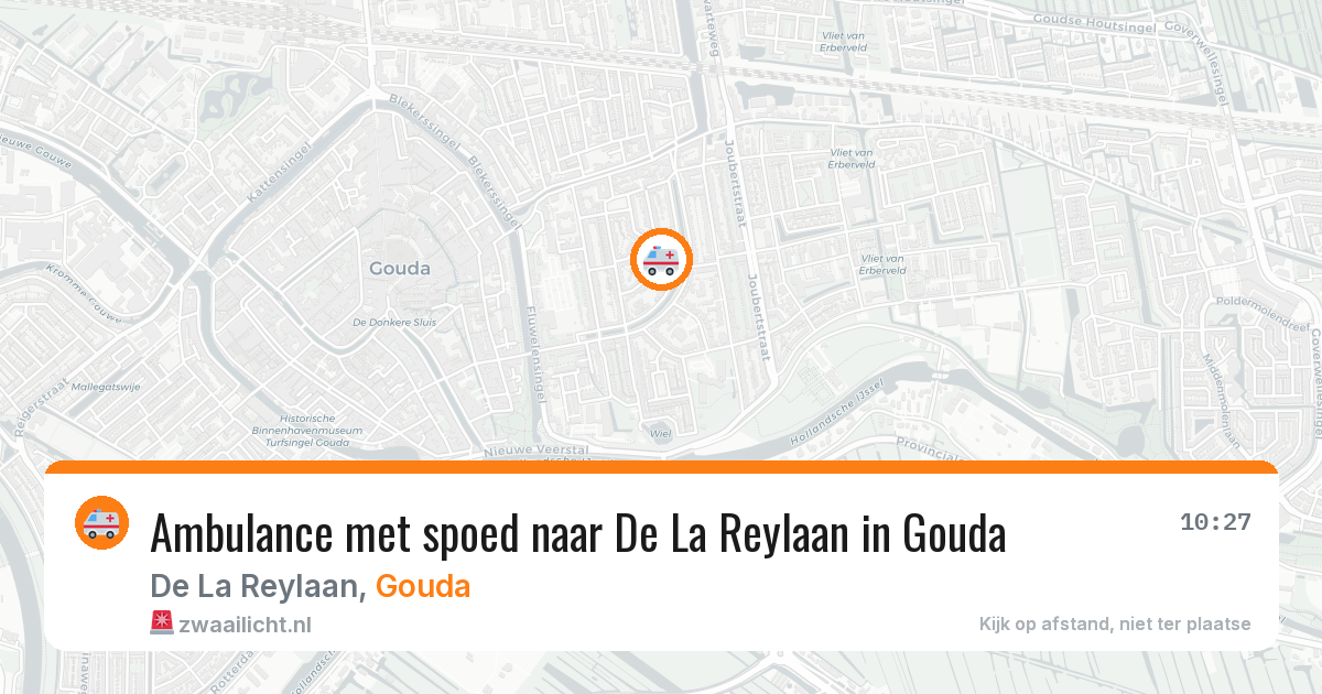Ambulance met spoed naar De La Reylaan in Gouda — 4 jul 2026