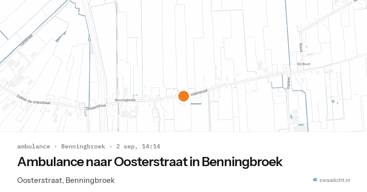 Ambulance naar Oosterstraat in Benningbroek — 2 sep 2026