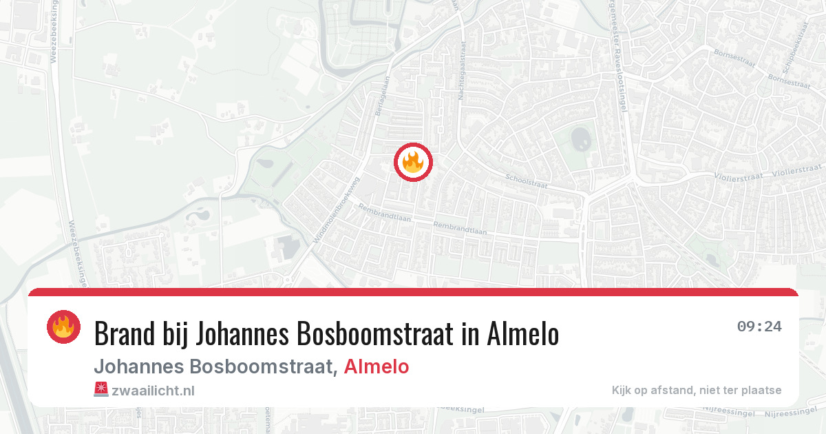 Brand bij Johannes Bosboomstraat in Almelo — 25 apr 2026
