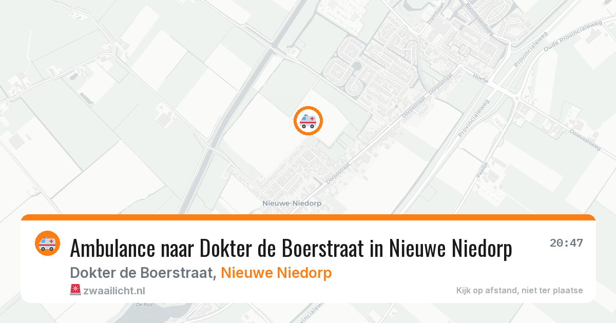 Ambulance naar Dokter de Boerstraat in Nieuwe Niedorp — 9 aug 2026