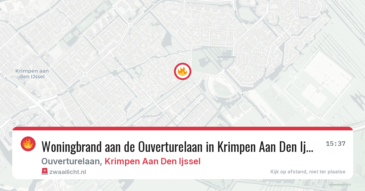Woningbrand aan de Ouverturelaan in Krimpen Aan Den Ijssel — 17 apr 2026