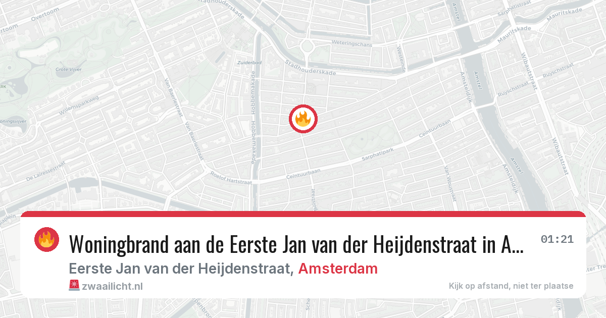 Woningbrand aan de Eerste Jan van der Heijdenstraat in Amsterdam — 11 aug 2026