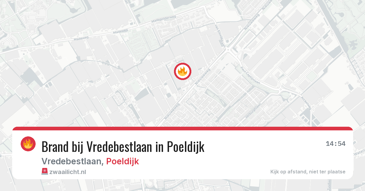 Brand bij Vredebestlaan in Poeldijk — 13 mei 2026