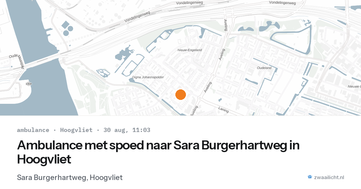 Ambulance met spoed naar Sara Burgerhartweg in Hoogvliet — 30 aug 2026
