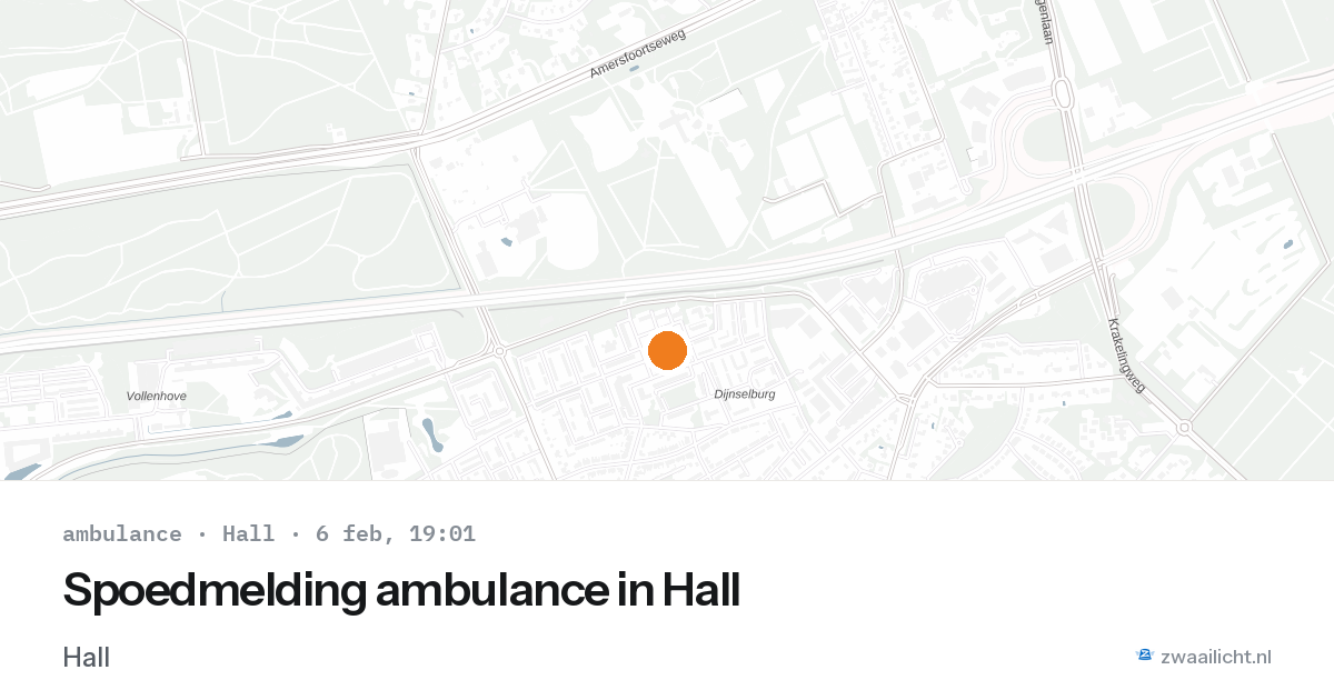 Spoedmelding ambulance in Hall — 6 feb 2026