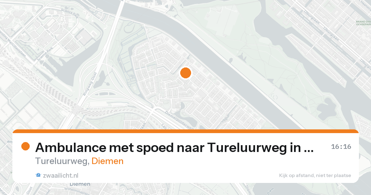 Ambulance met spoed naar Tureluurweg in Diemen — 17 aug 2026