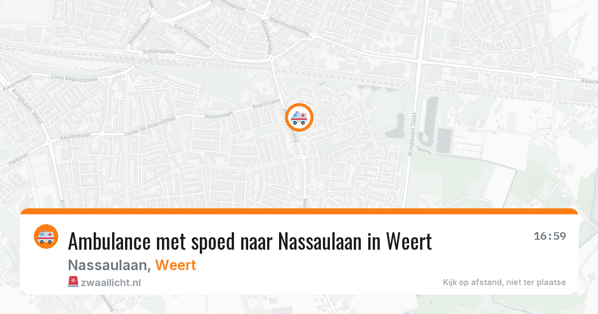 Ambulance met spoed naar Nassaulaan in Weert — 9 jul 2026