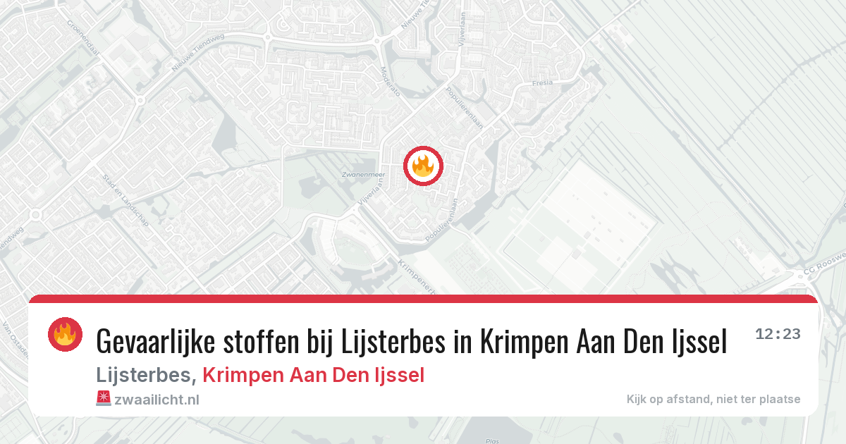 Gevaarlijke stoffen bij Lijsterbes in Krimpen Aan Den Ijssel — 22 mei 2026
