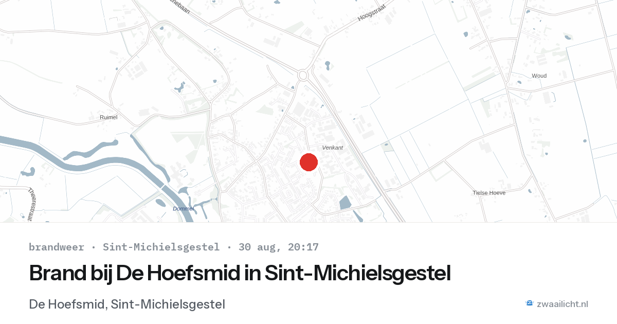 Brand bij De Hoefsmid in Sint-Michielsgestel — 30 aug 2026