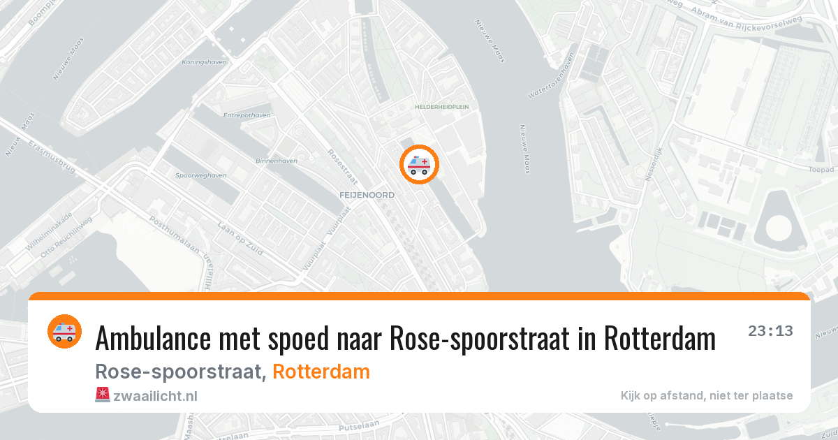 Ambulance met spoed naar Rose-spoorstraat in Rotterdam — 23 jun 2026