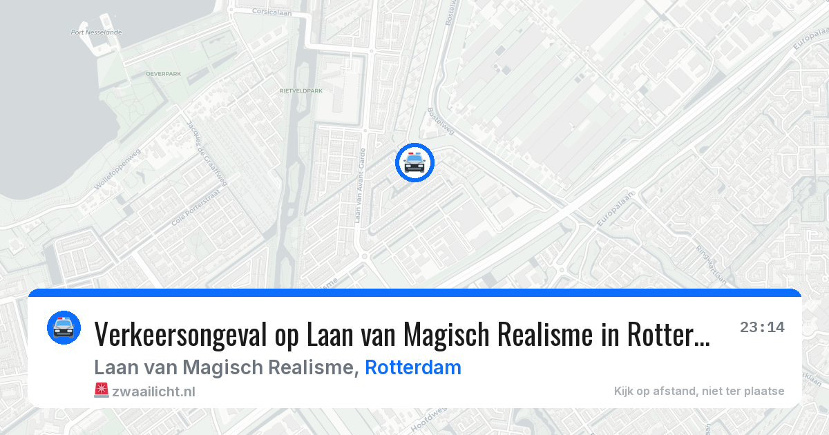Verkeersongeval op Laan van Magisch Realisme in Rotterdam — 30 jul 2026