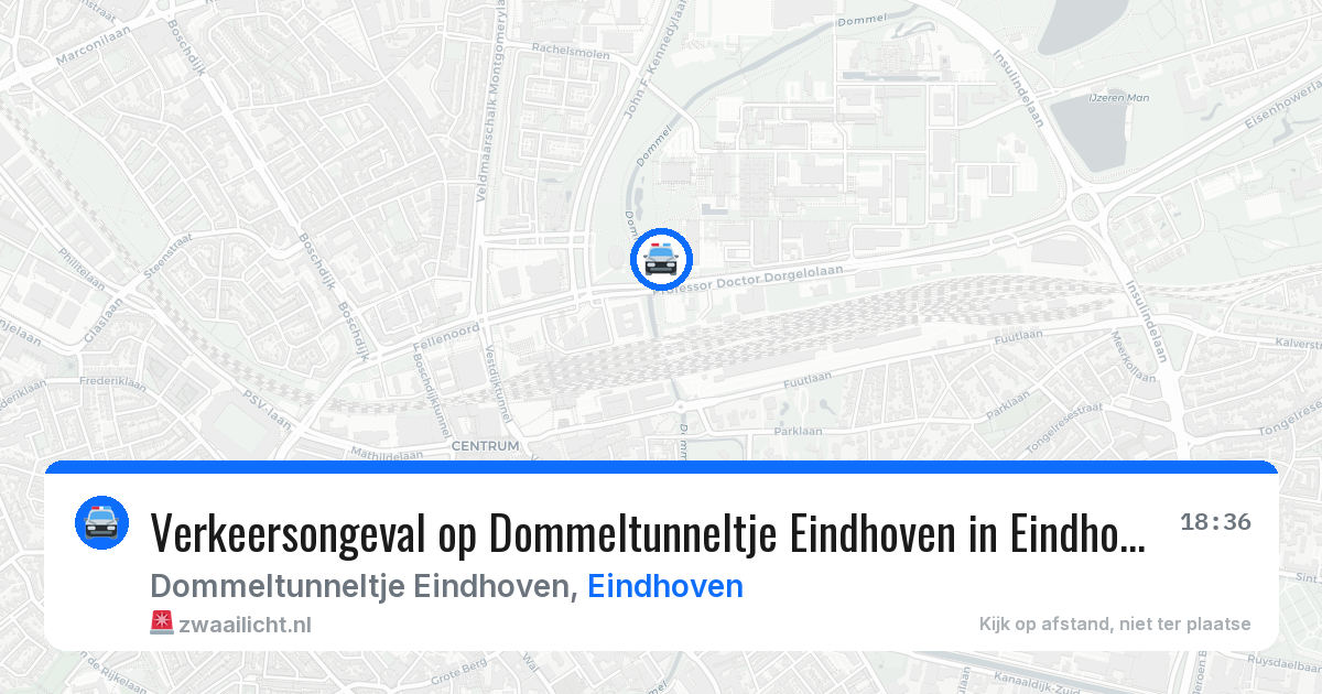 Verkeersongeval op Dommeltunneltje Eindhoven in Eindhoven — 12 aug 2026