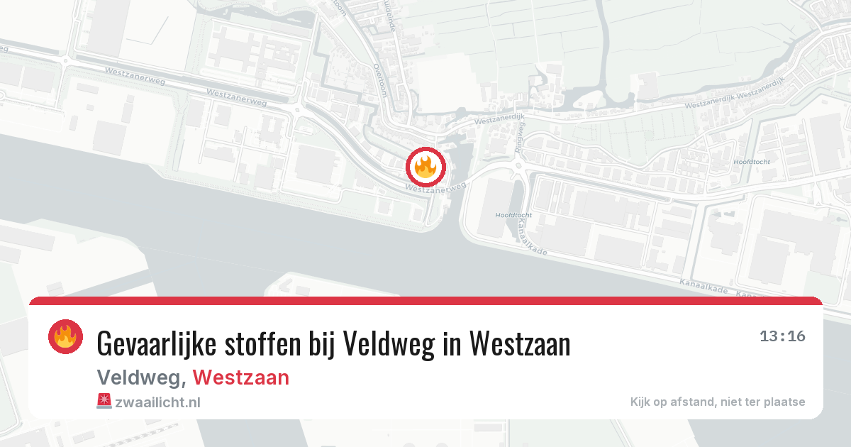 Gevaarlijke stoffen bij Veldweg in Westzaan — 25 mrt 2026