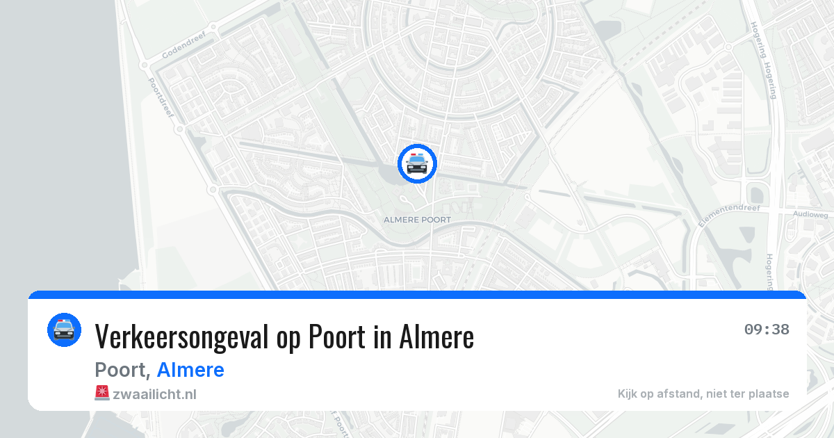 Verkeersongeval op Poort in Almere — 19 jun 2026