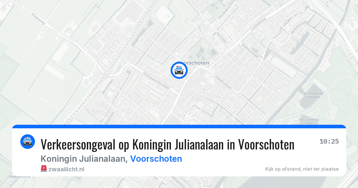 Verkeersongeval op Koningin Julianalaan in Voorschoten — 7 aug 2026