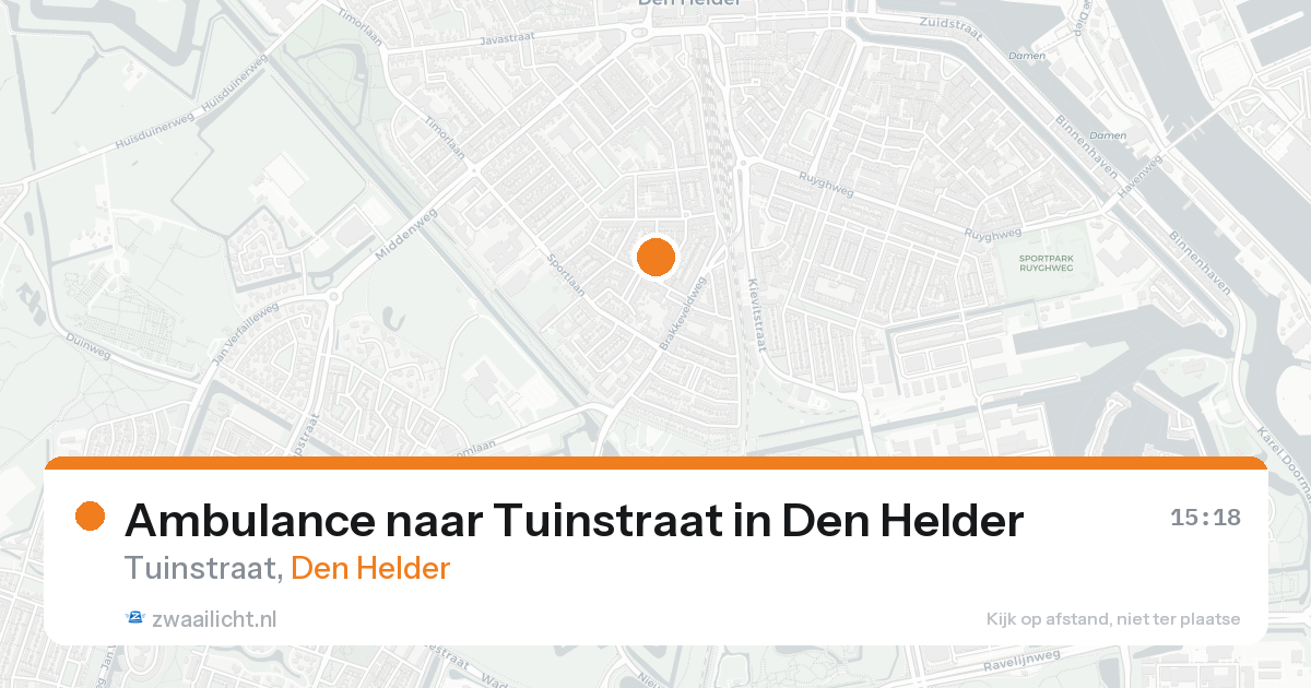Ambulance naar Tuinstraat in Den Helder — 18 mei 2026