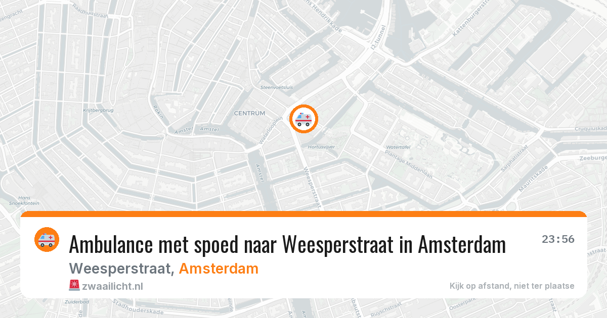 Ambulance met spoed naar Weesperstraat in Amsterdam — 15 jun 2026