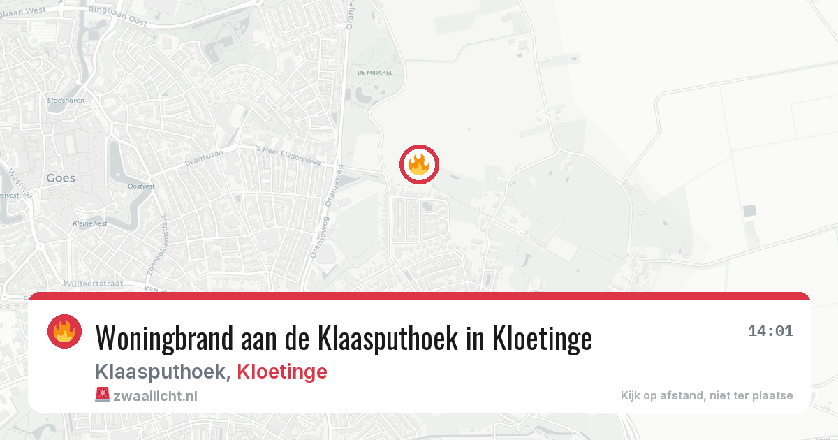 Woningbrand aan de Klaasputhoek in Kloetinge — 16 apr 2026