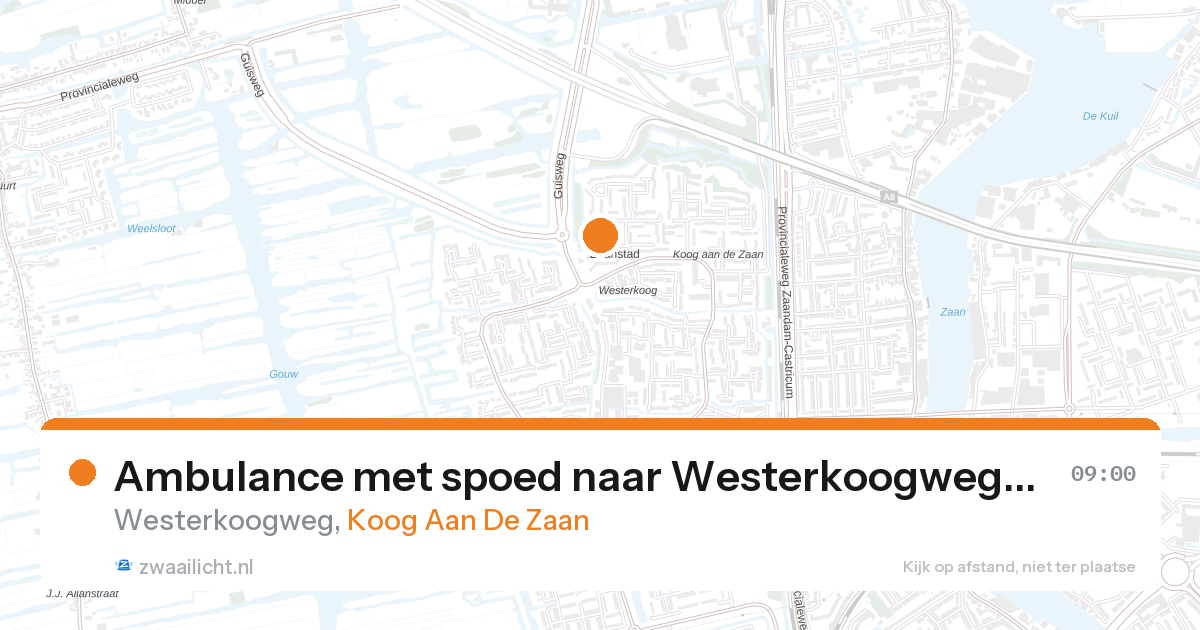 Ambulance met spoed naar Westerkoogweg in Koog Aan De Zaan — 27 aug 2026